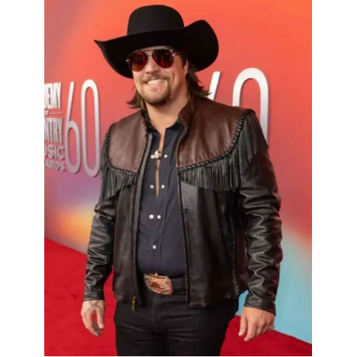 Gavin Adcock ACM Awards Fringe Leather Jacket Gavin Adcock ACM Awards Fringe Leather Jacket